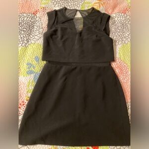 Express Mesh Cut Out Little Black Dress